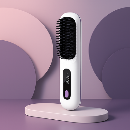 HeatGoddess™ Brosse Lissante 2 en 1 Sans Fil | Chauffage Céramique & Contrôle Intelligent
